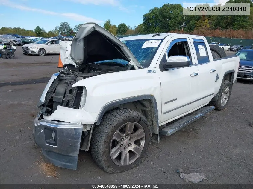 2015 GMC Sierra 1500 Slt VIN: 1GTV2VEC8FZ240840 Lot: 40549955