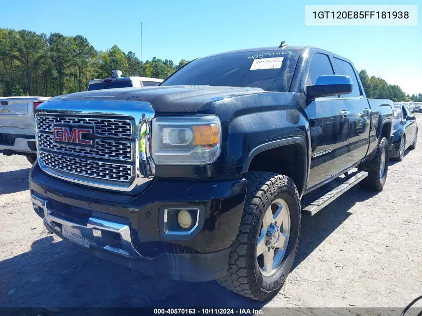 2015 GMC Sierra 2500Hd Denali VIN: 1GT120E85FF181938 Lot: 40570163