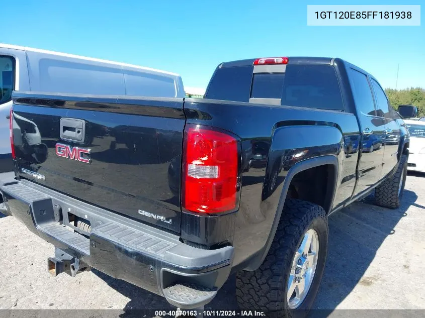 2015 GMC Sierra 2500Hd Denali VIN: 1GT120E85FF181938 Lot: 40570163