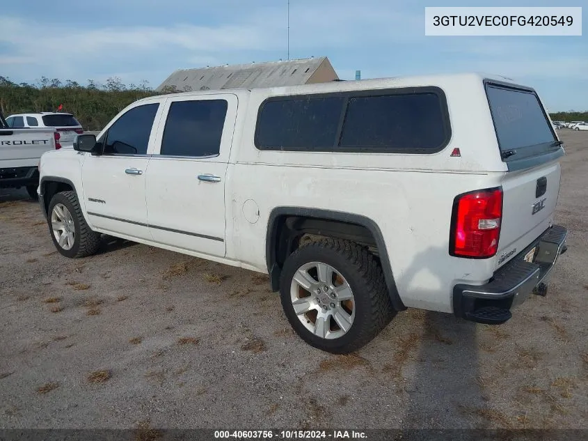 2015 GMC Sierra 1500 Slt VIN: 3GTU2VEC0FG420549 Lot: 40603756