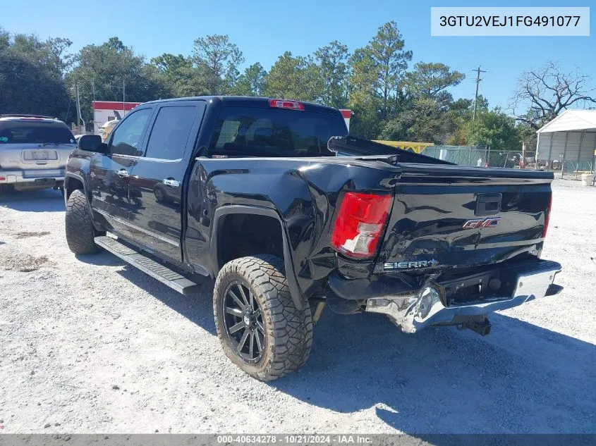 2015 GMC Sierra 1500 K1500 Slt VIN: 3GTU2VEJ1FG491077 Lot: 40634278