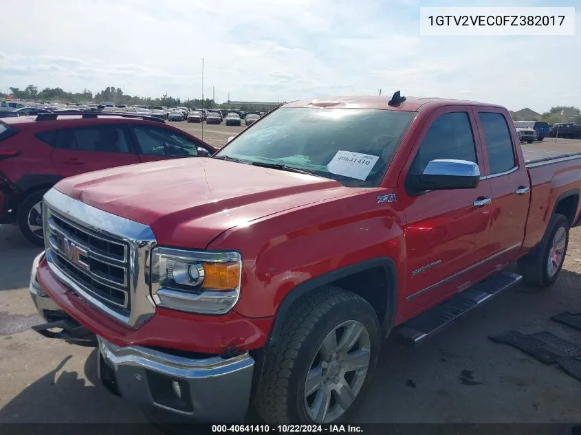 2015 GMC Sierra 1500 Slt VIN: 1GTV2VEC0FZ382017 Lot: 40641410