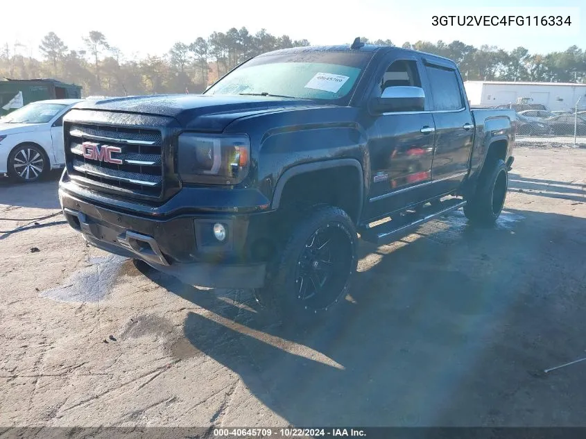 2015 GMC Sierra 1500 Slt VIN: 3GTU2VEC4FG116334 Lot: 40645709