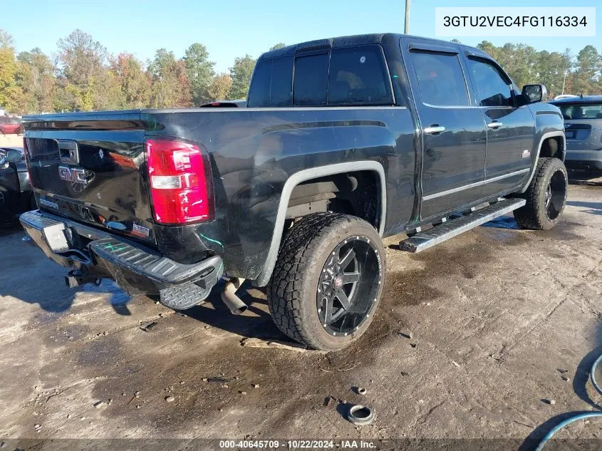 2015 GMC Sierra 1500 Slt VIN: 3GTU2VEC4FG116334 Lot: 40645709