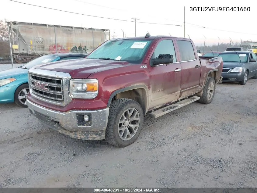 2015 GMC Sierra 1500 Slt VIN: 3GTU2VEJ9FG401660 Lot: 40648231