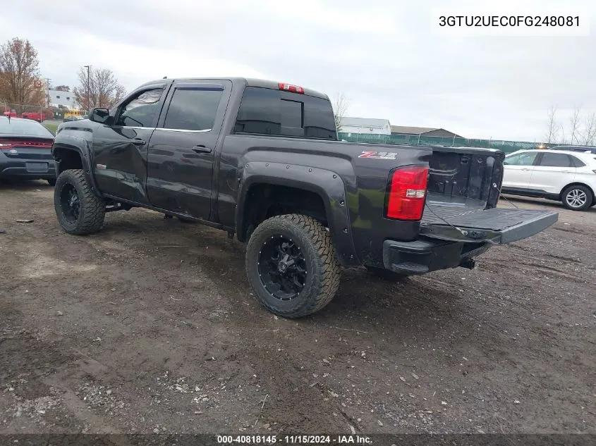 2015 GMC Sierra 1500 Sle VIN: 3GTU2UEC0FG248081 Lot: 40818145