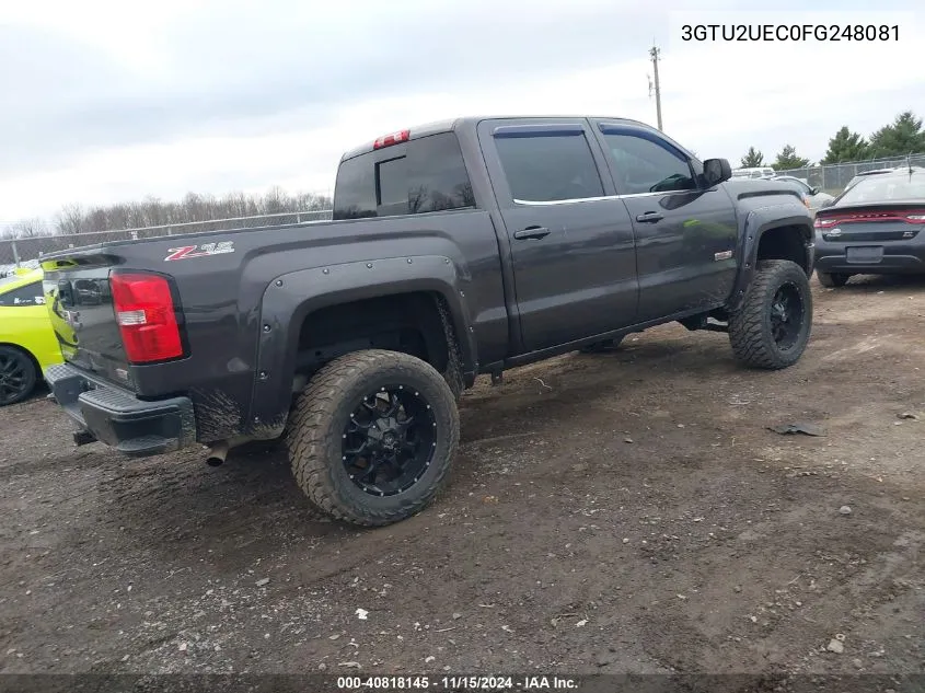 2015 GMC Sierra 1500 Sle VIN: 3GTU2UEC0FG248081 Lot: 40818145