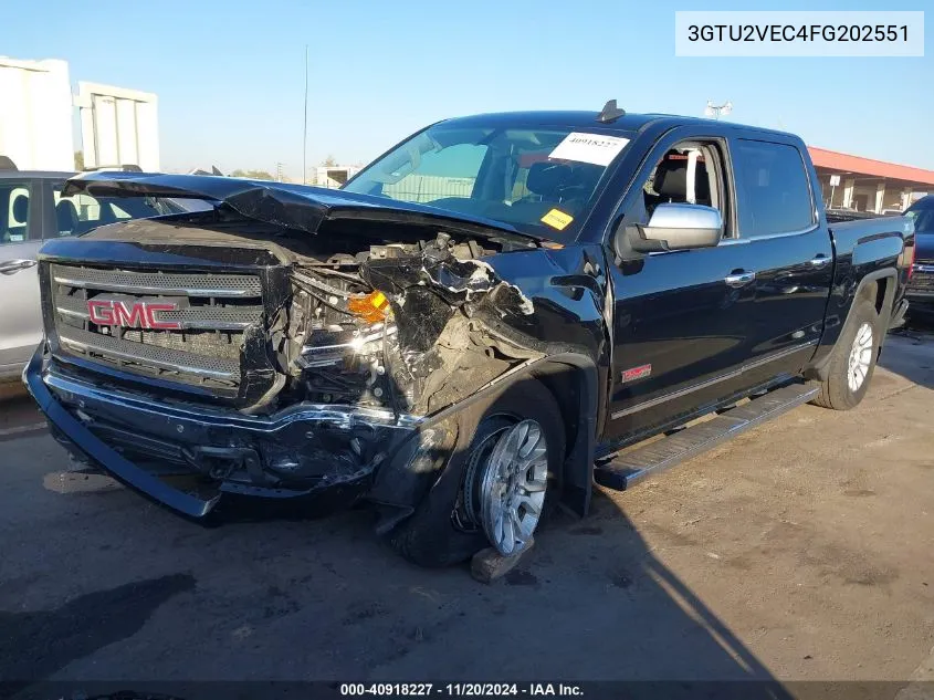 2015 GMC Sierra 1500 Slt VIN: 3GTU2VEC4FG202551 Lot: 40918227