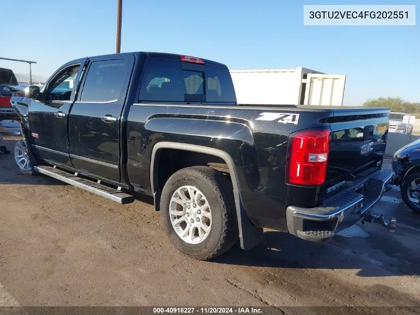 2015 GMC Sierra 1500 Slt VIN: 3GTU2VEC4FG202551 Lot: 40918227