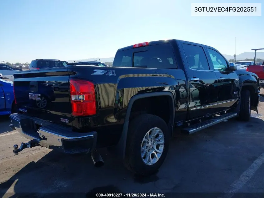 2015 GMC Sierra 1500 Slt VIN: 3GTU2VEC4FG202551 Lot: 40918227