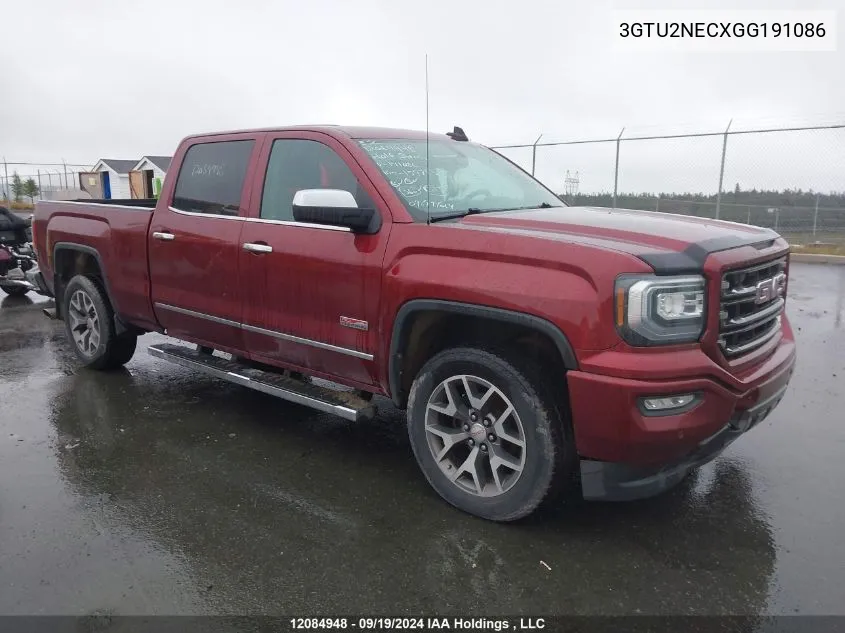 2016 GMC Sierra K1500 Slt VIN: 3GTU2NECXGG191086 Lot: 12084948