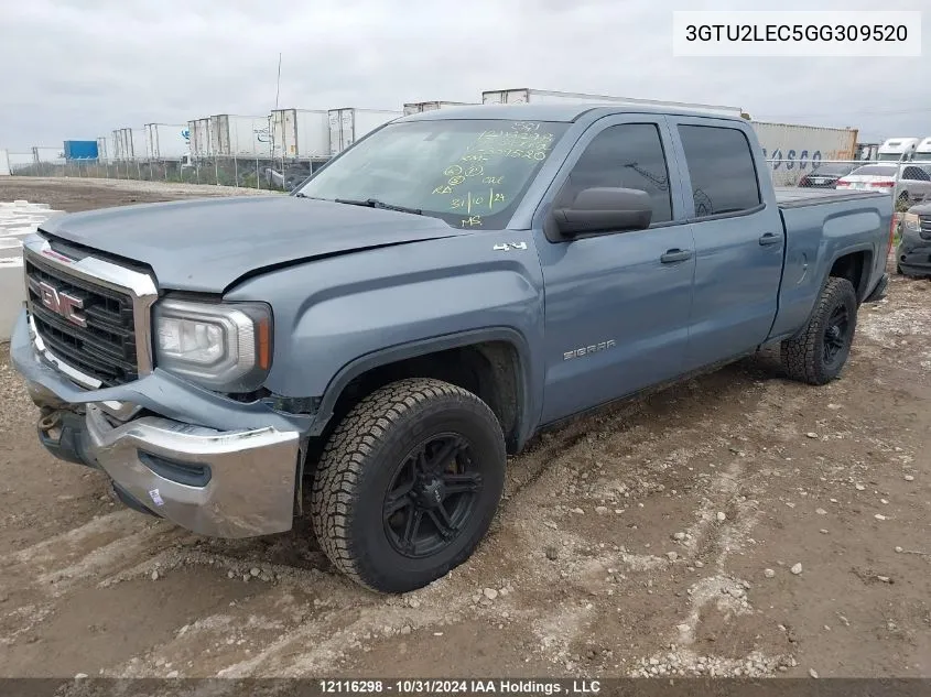 2016 GMC Sierra 1500 VIN: 3GTU2LEC5GG309520 Lot: 12116298