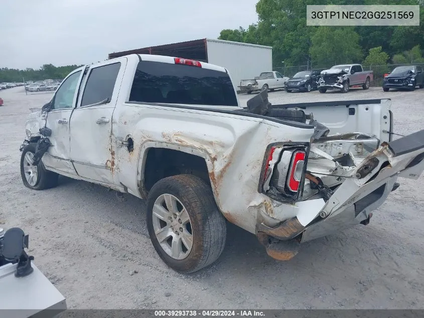 2016 GMC Sierra 1500 Slt VIN: 3GTP1NEC2GG251569 Lot: 39293738