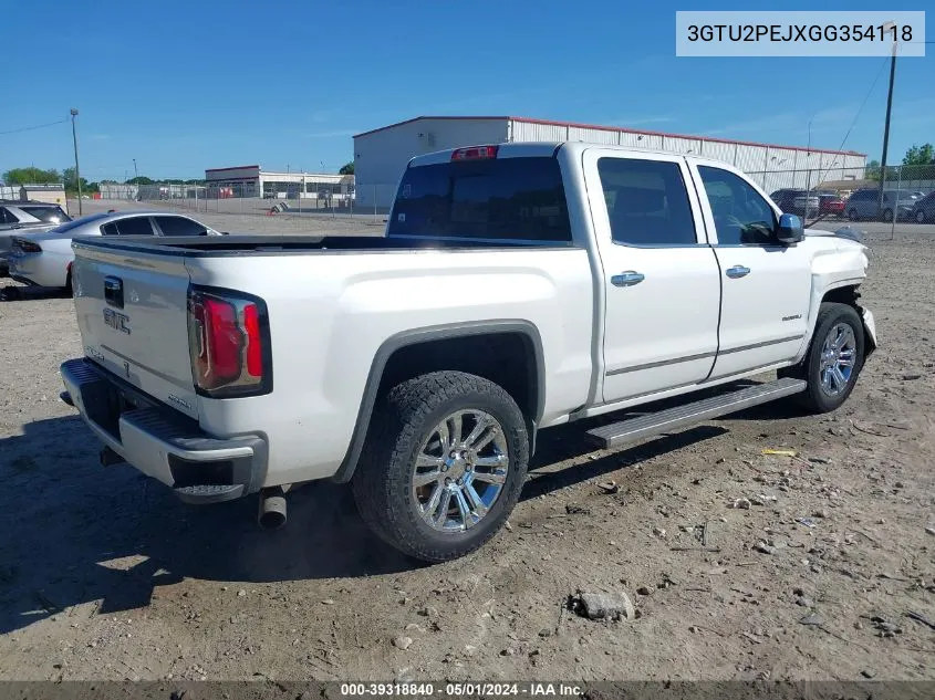 2016 GMC Sierra 1500 Denali VIN: 3GTU2PEJXGG354118 Lot: 39318840