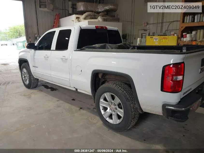 2016 GMC Sierra 1500 Sle VIN: 1GTV2MEC2GZ409049 Lot: 39381247