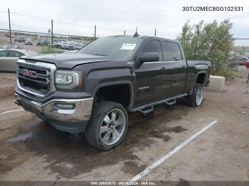 2016 GMC Sierra 1500 Sle VIN: 3GTU2MEC8GG102531 Lot: 39653070