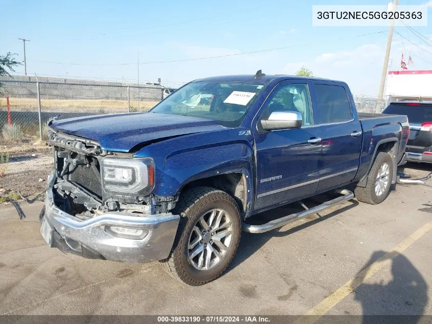 2016 GMC Sierra 1500 Slt VIN: 3GTU2NEC5GG205363 Lot: 39833190