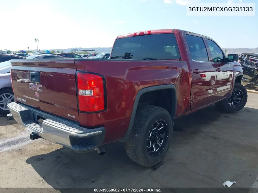 2016 GMC Sierra 1500 Sle VIN: 3GTU2MECXGG335133 Lot: 39860582