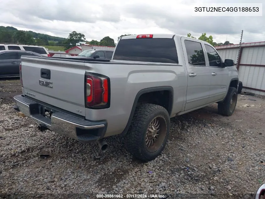 2016 GMC Sierra 1500 Slt VIN: 3GTU2NEC4GG188653 Lot: 39861662