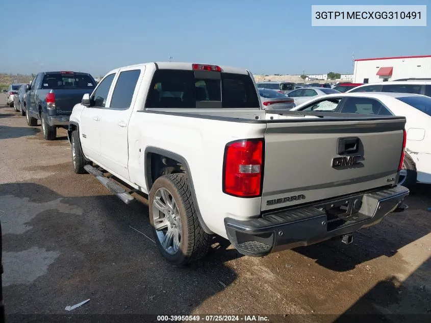 2016 GMC Sierra 1500 Sle VIN: 3GTP1MECXGG310491 Lot: 39950549