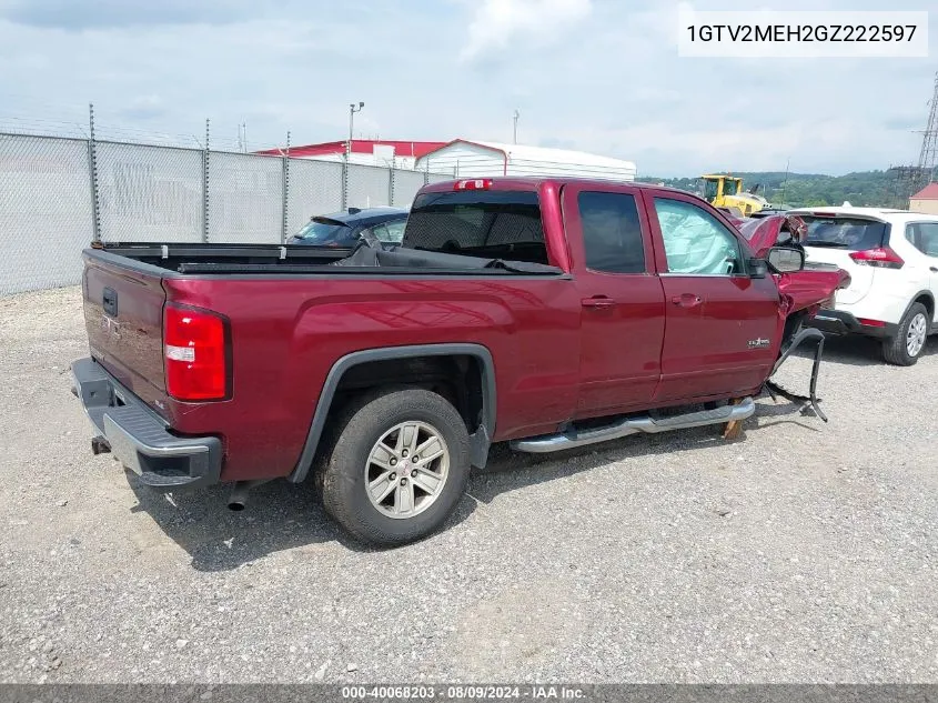 1GTV2MEH2GZ222597 2016 GMC Sierra 1500 Sle