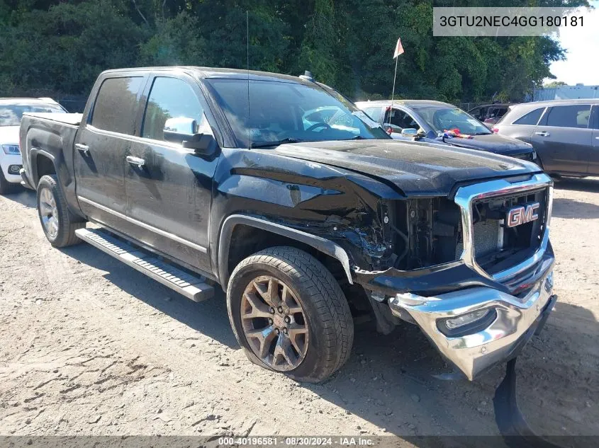 2016 GMC Sierra 1500 Slt VIN: 3GTU2NEC4GG180181 Lot: 40196581