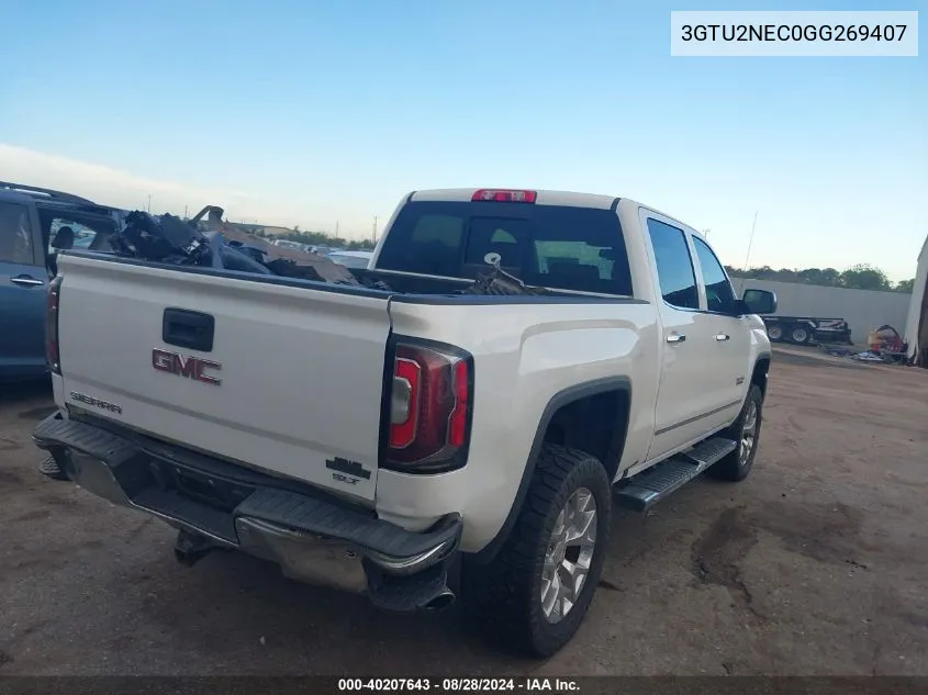 2016 GMC Sierra 1500 Slt VIN: 3GTU2NEC0GG269407 Lot: 40207643