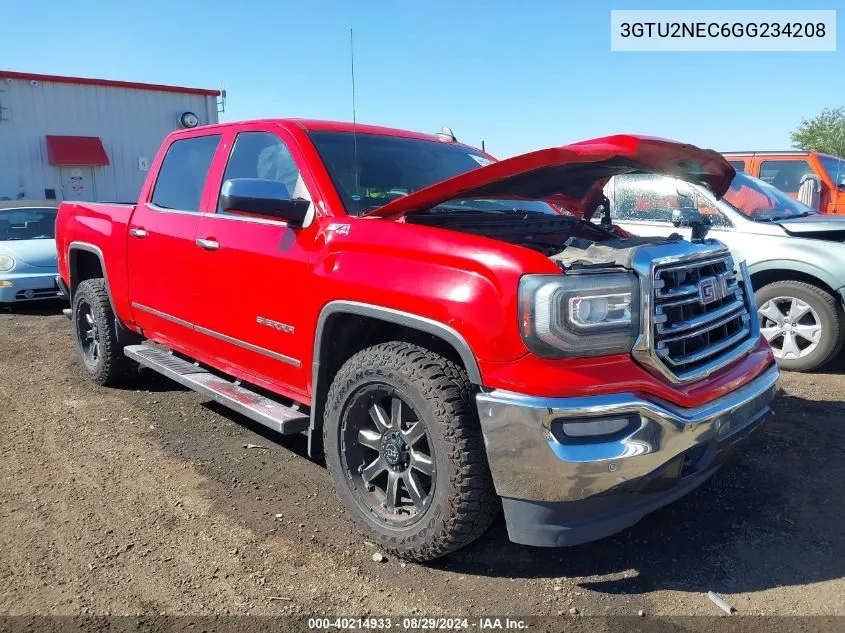 2016 GMC Sierra 1500 Slt VIN: 3GTU2NEC6GG234208 Lot: 40214933