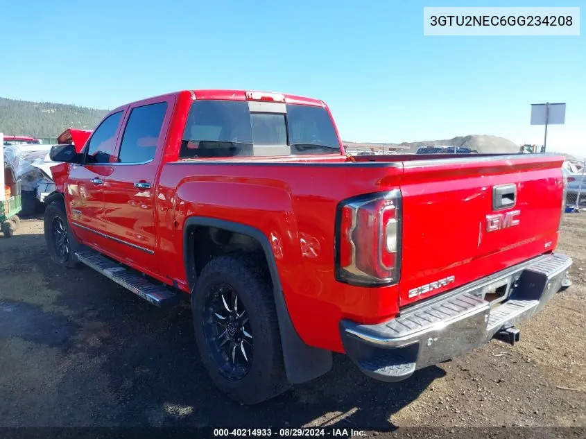 2016 GMC Sierra 1500 Slt VIN: 3GTU2NEC6GG234208 Lot: 40214933