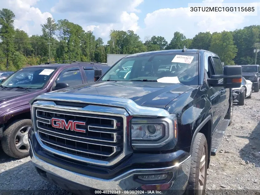 2016 GMC Sierra 1500 Sle VIN: 3GTU2MEC1GG115685 Lot: 40232349