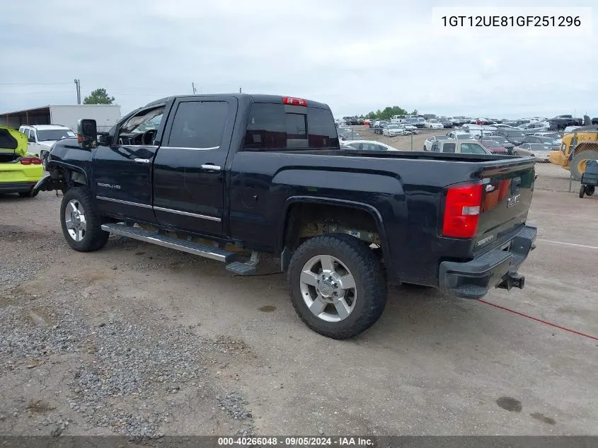 2016 GMC Sierra 2500Hd Denali VIN: 1GT12UE81GF251296 Lot: 40266048