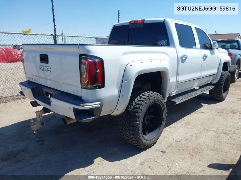 2016 GMC Sierra K1500 Slt VIN: 3GTU2NEJ6GG159816 Lot: 40294009