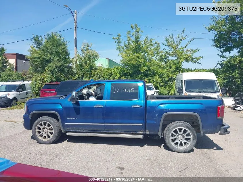 2016 GMC Sierra 1500 Denali VIN: 3GTU2PEC5GG209375 Lot: 40323217