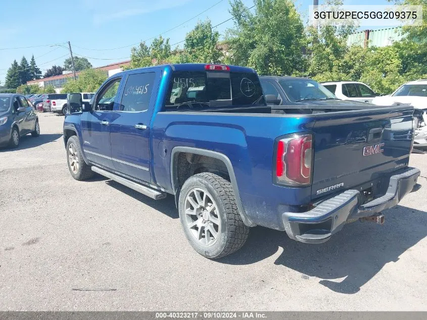 2016 GMC Sierra 1500 Denali VIN: 3GTU2PEC5GG209375 Lot: 40323217