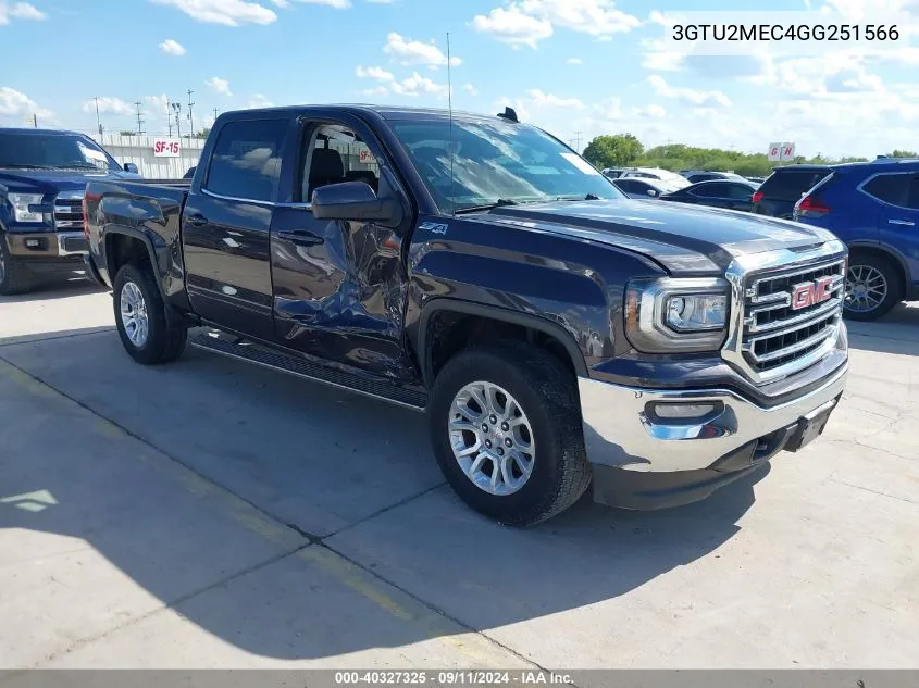 2016 GMC Sierra 1500 Sle VIN: 3GTU2MEC4GG251566 Lot: 40327325