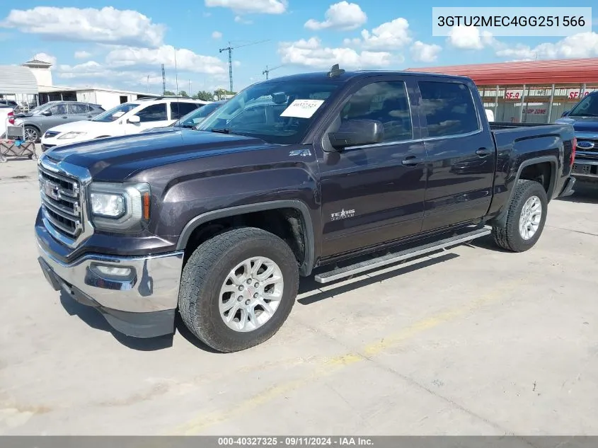 2016 GMC Sierra 1500 Sle VIN: 3GTU2MEC4GG251566 Lot: 40327325