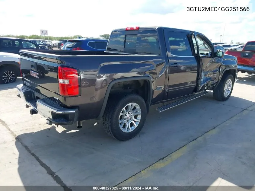 2016 GMC Sierra 1500 Sle VIN: 3GTU2MEC4GG251566 Lot: 40327325