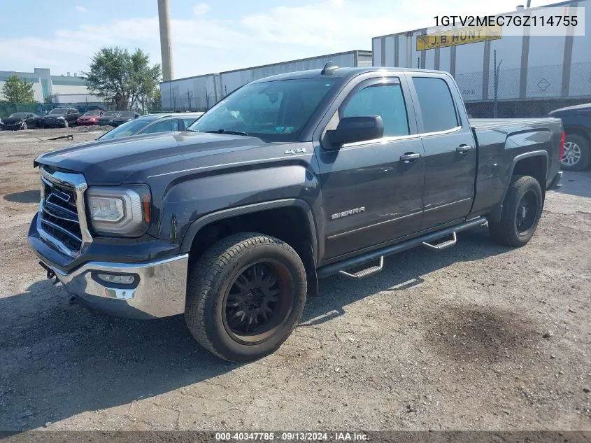 2016 GMC Sierra 1500 Sle VIN: 1GTV2MEC7GZ114755 Lot: 40347785