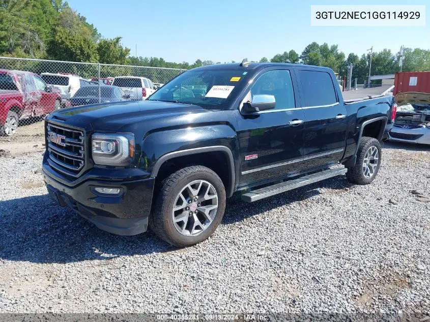 2016 GMC Sierra 1500 Slt VIN: 3GTU2NEC1GG114929 Lot: 40355281