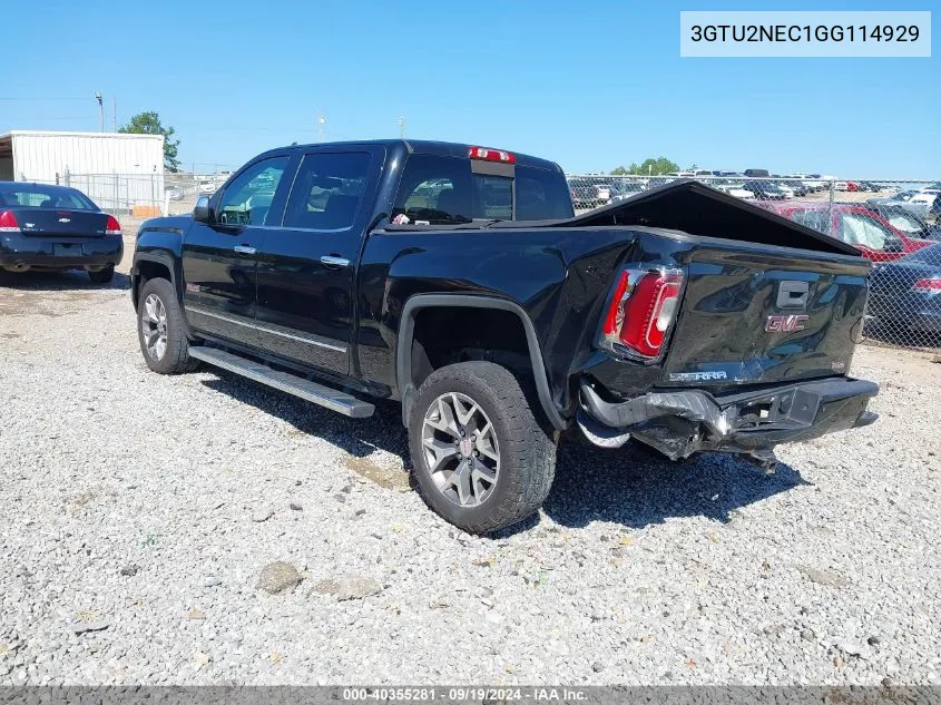 2016 GMC Sierra 1500 Slt VIN: 3GTU2NEC1GG114929 Lot: 40355281