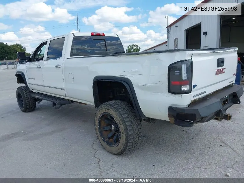 2016 GMC Sierra 3500Hd Denali VIN: 1GT42YE89GF265998 Lot: 40390063