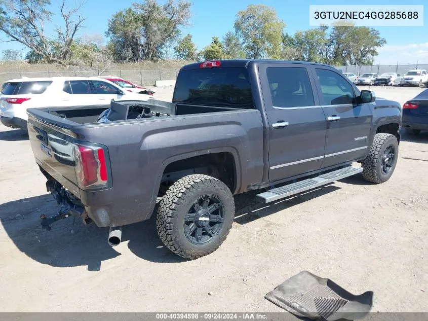 2016 GMC Sierra 1500 Slt VIN: 3GTU2NEC4GG285688 Lot: 40394598