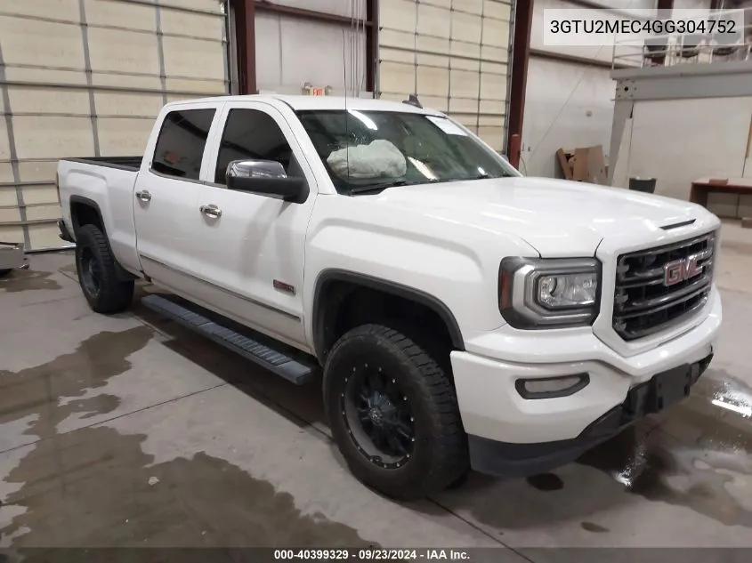 2016 GMC Sierra 1500 Sle VIN: 3GTU2MEC4GG304752 Lot: 40399329