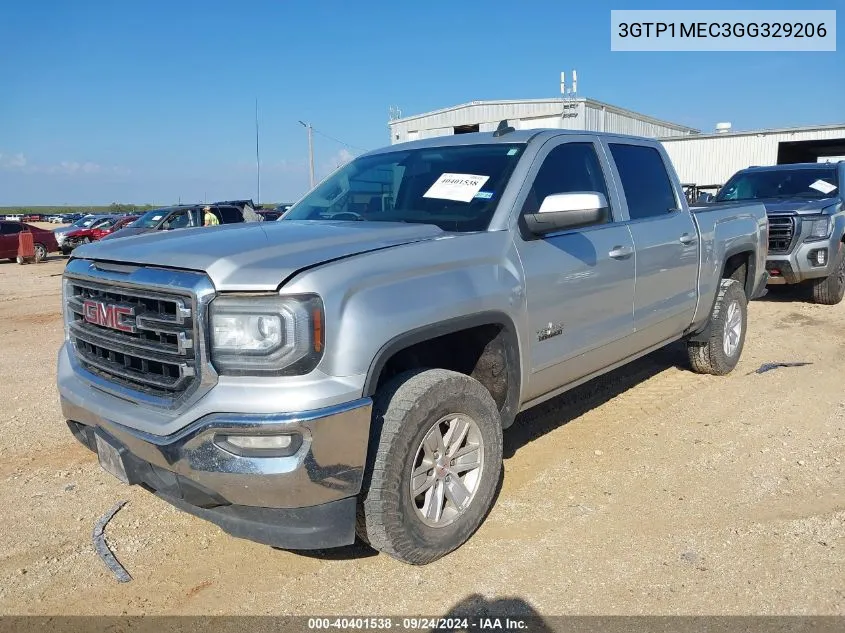 2016 GMC Sierra 1500 Sle VIN: 3GTP1MEC3GG329206 Lot: 40401538