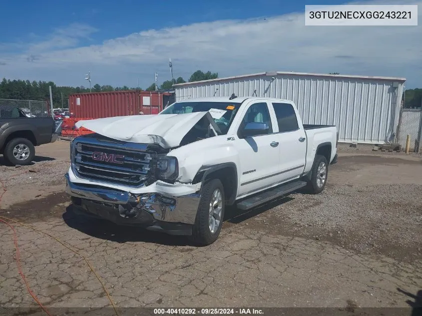 2016 GMC Sierra 1500 Slt VIN: 3GTU2NECXGG243221 Lot: 40410292