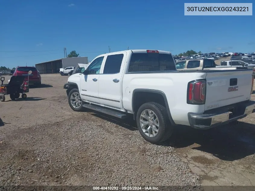 2016 GMC Sierra 1500 Slt VIN: 3GTU2NECXGG243221 Lot: 40410292