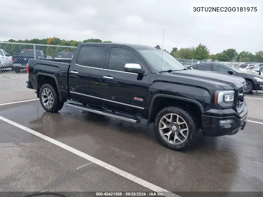 2016 GMC Sierra 1500 Slt VIN: 3GTU2NEC2GG181975 Lot: 40421559