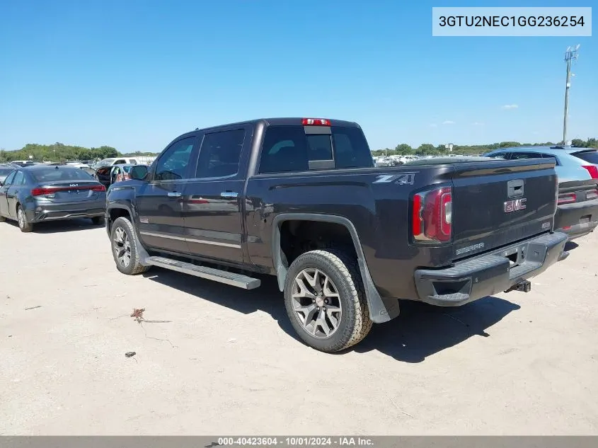 2016 GMC Sierra 1500 K1500 Slt VIN: 3GTU2NEC1GG236254 Lot: 40423604