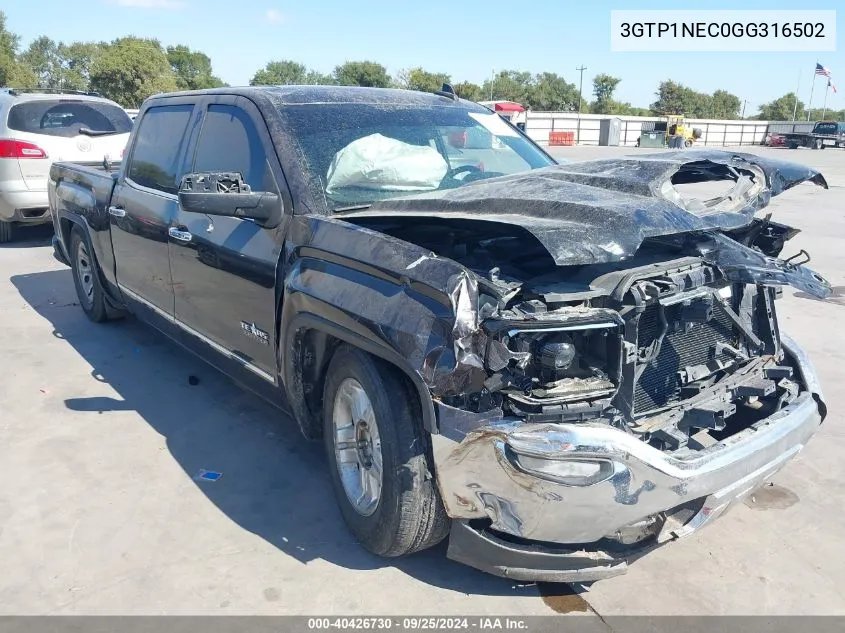 2016 GMC Sierra 1500 Slt VIN: 3GTP1NEC0GG316502 Lot: 40426730