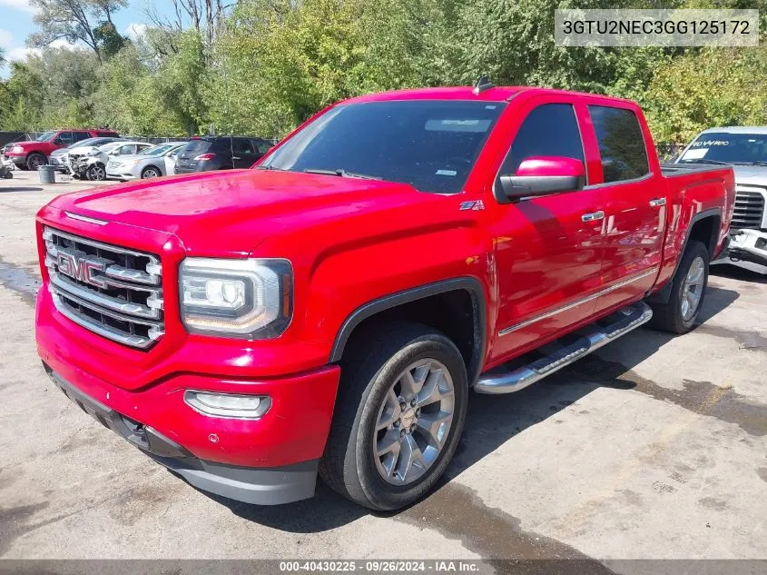 2016 GMC Sierra 1500 Slt VIN: 3GTU2NEC3GG125172 Lot: 40430225